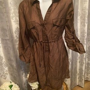 Covington linen styled belted shirt